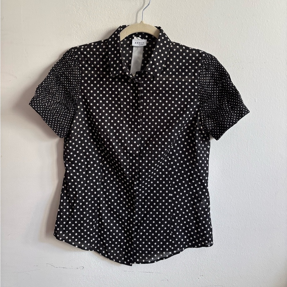 Akris polka dot button up. Size US 2.